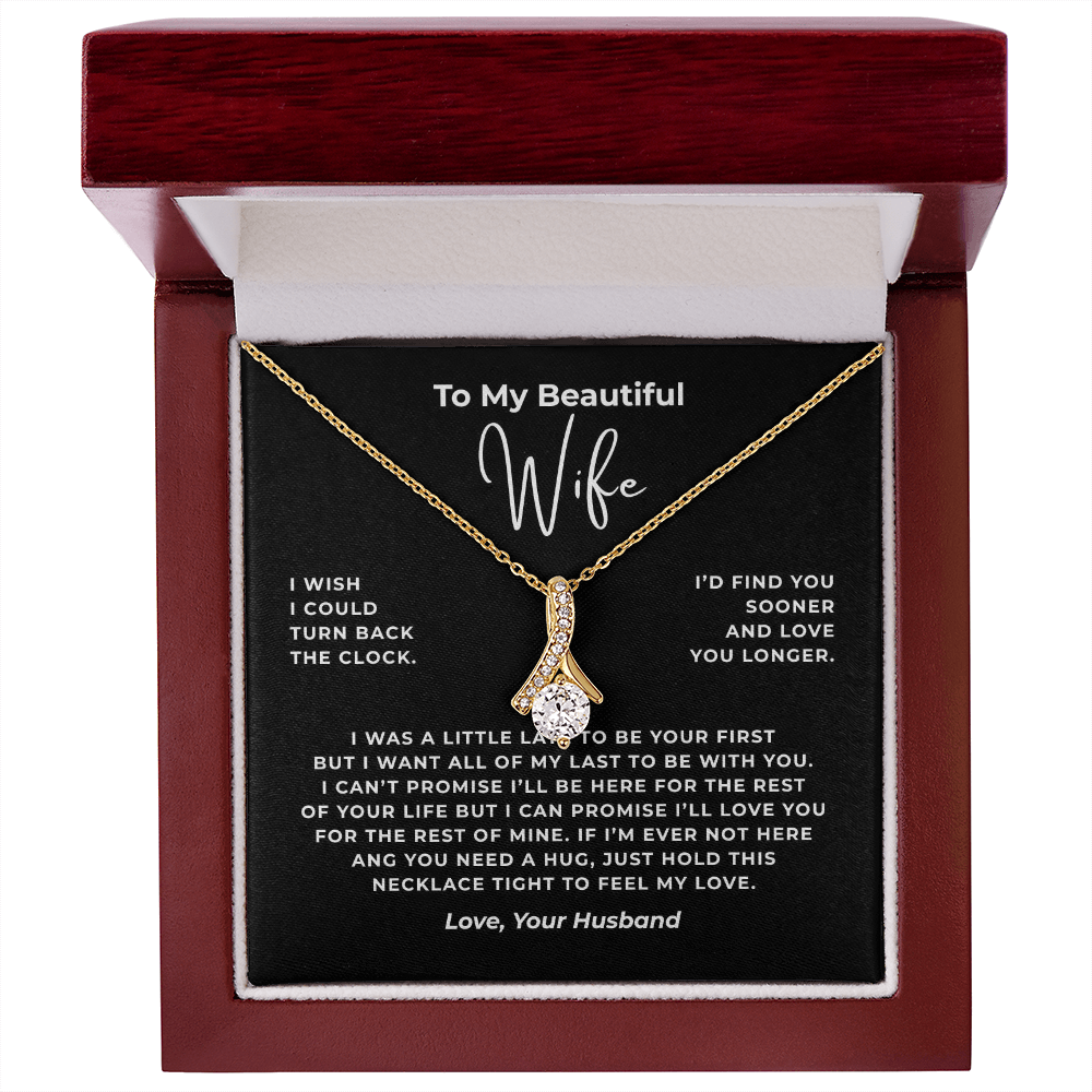 To My Beautiful Wife Interlocking Hearts Necklace