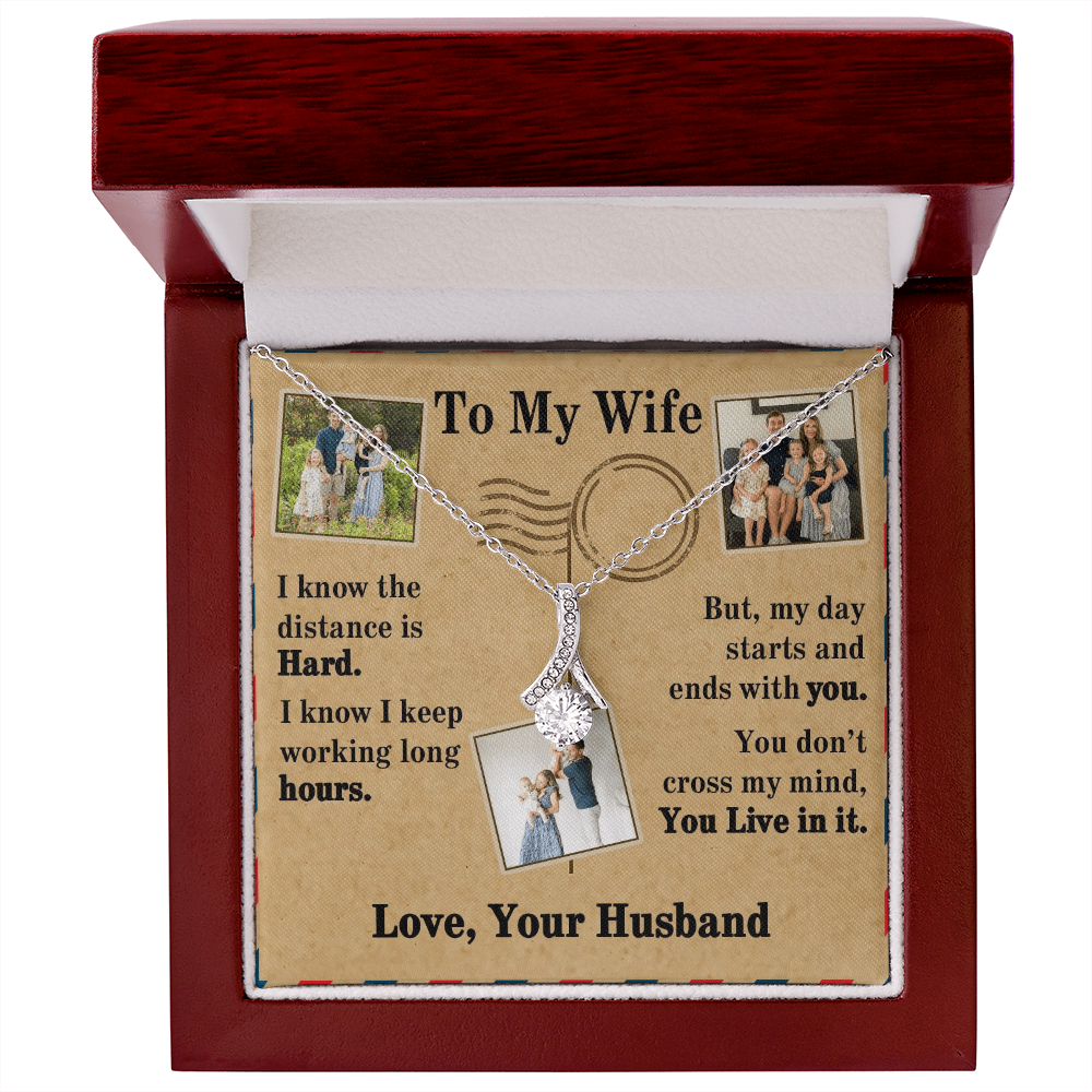 To My Wife Alluring Beauty Necklace With 3 Photos