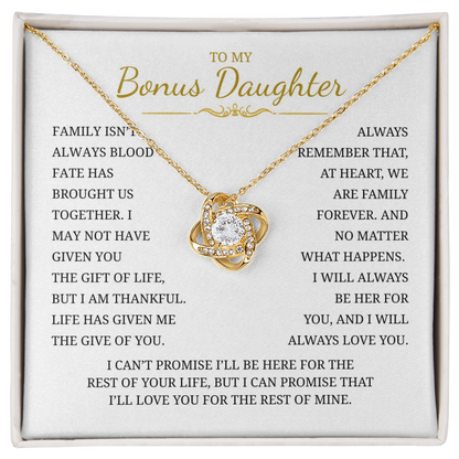 To My Daughter Love Knot Necklace