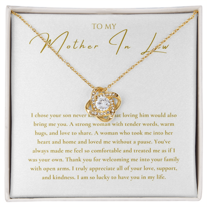 To My Mother In Law Wife Interlocking Hearts Necklace