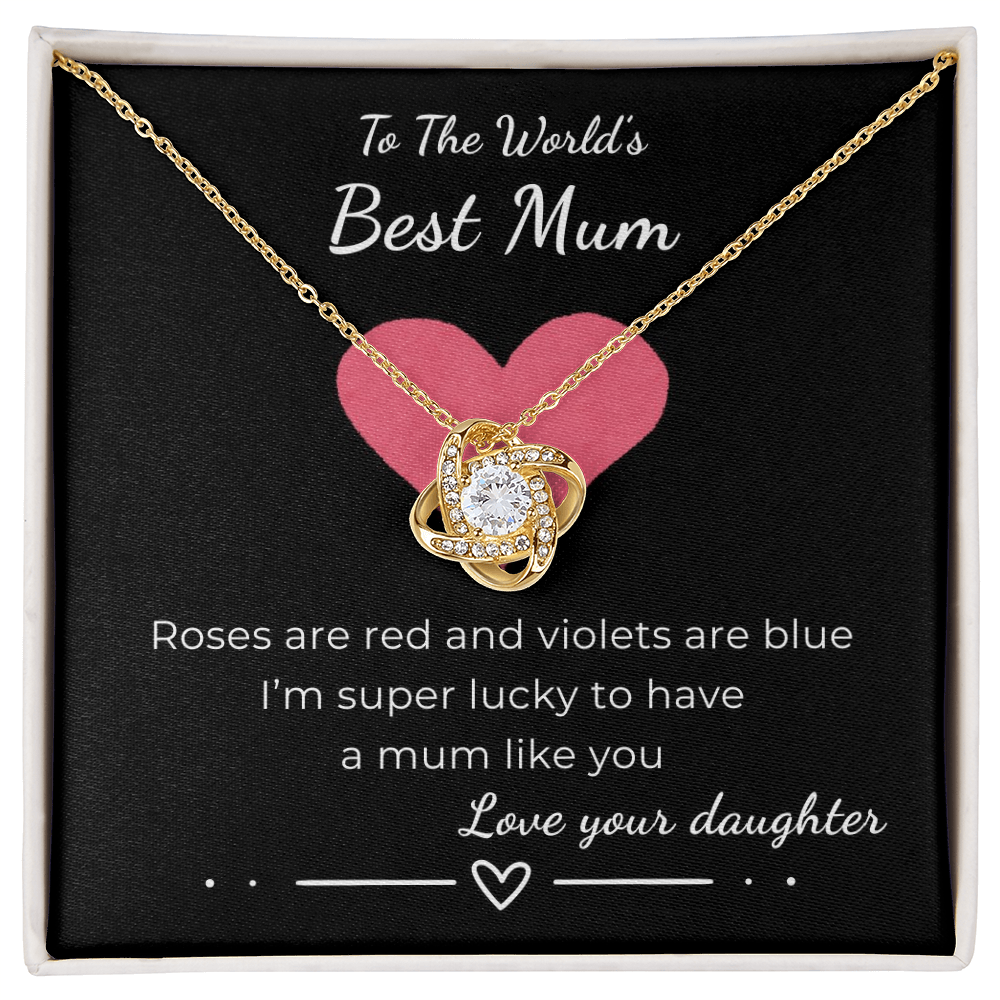 To The World's Best Mom Love Knot Necklace