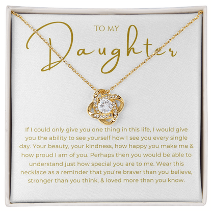 To My Daughter Interlocking Hearts Necklace