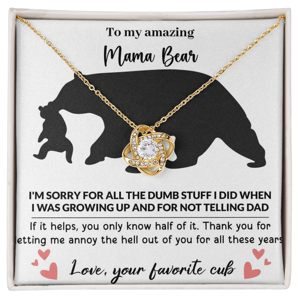 Mama Bear Love Knot Necklace