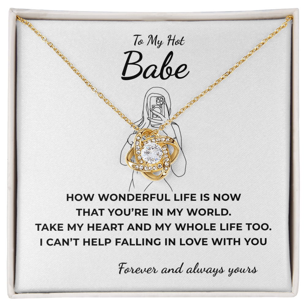 To My Hot Babe Love Knot Necklace