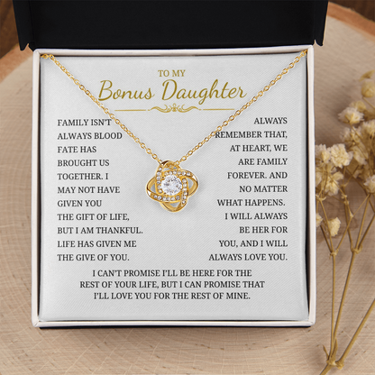 To My Daughter Love Knot Necklace