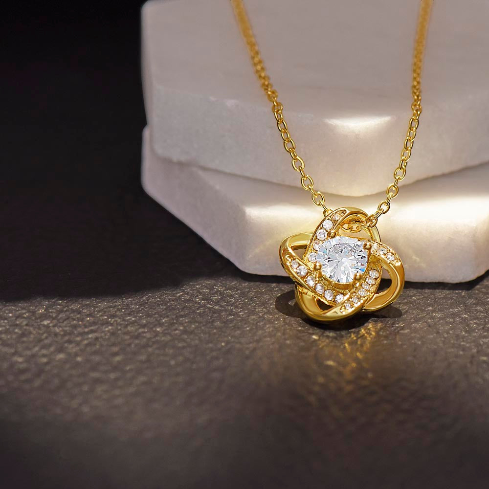 To My Daughter Love Knot Necklace