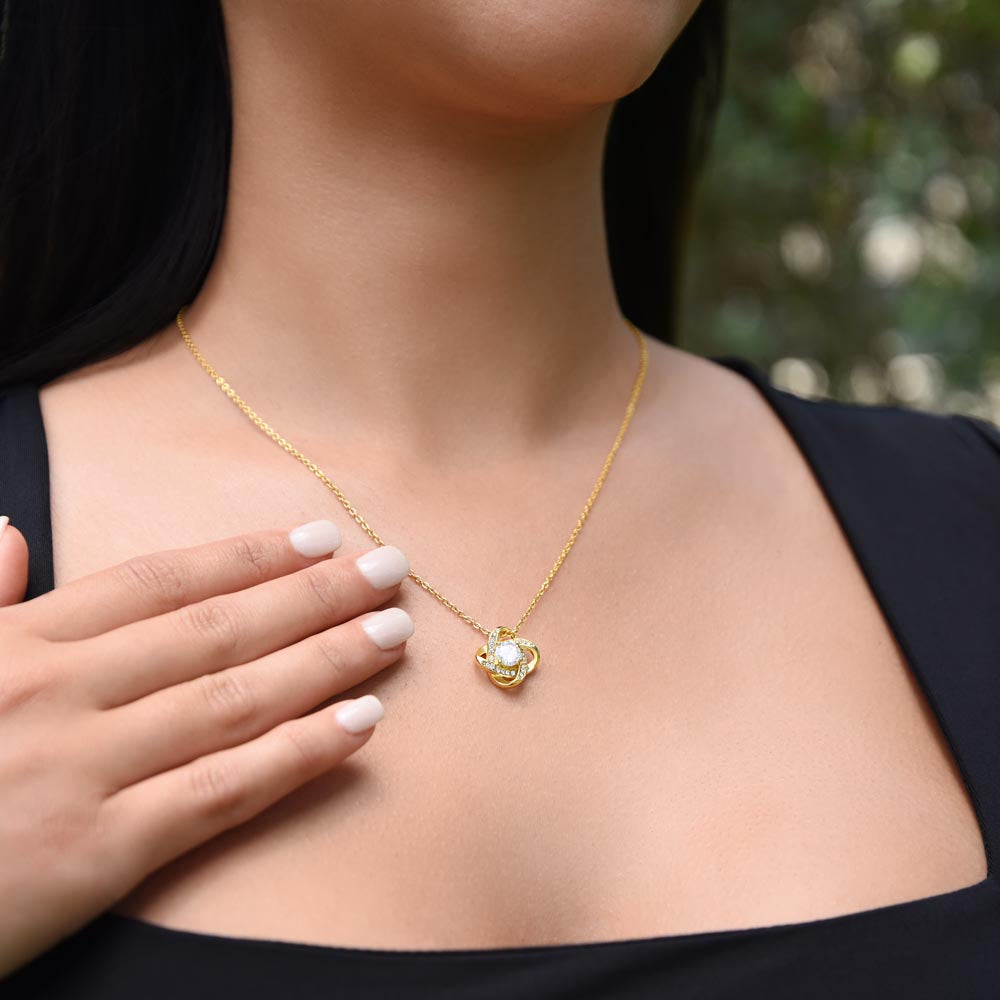 To The World's Best Mom Love Knot Necklace