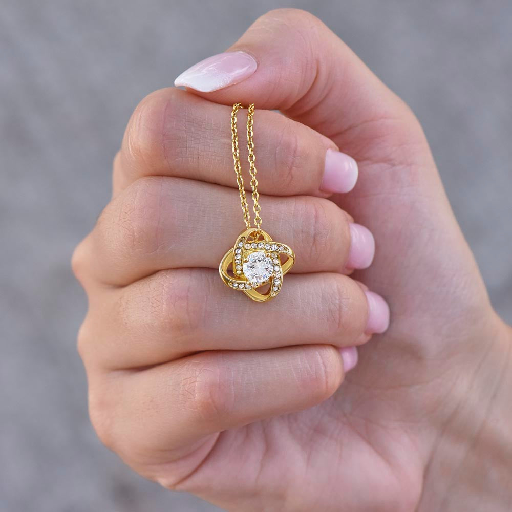 To My Daughter Love Knot Necklace