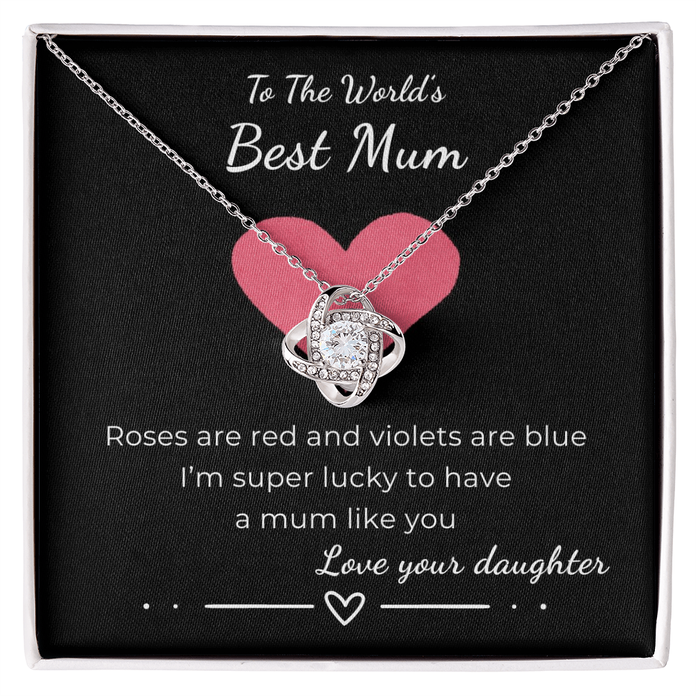 To The World's Best Mom Love Knot Necklace