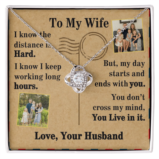 To My Wife Love Knot Necklace