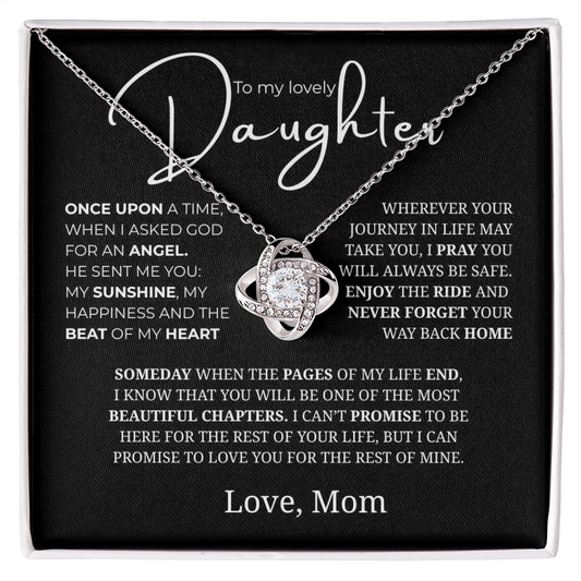 To My Daughter Love Knot Necklace