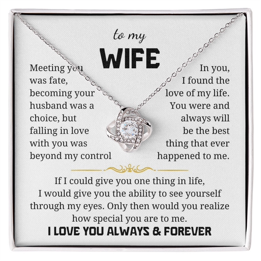 To My Wife Love Knot Necklace