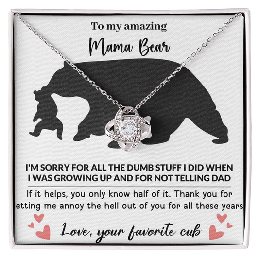 Mama Bear Love Knot Necklace