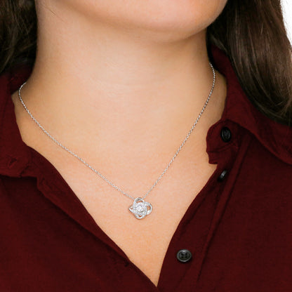 To My Daughter Love Knot Necklace