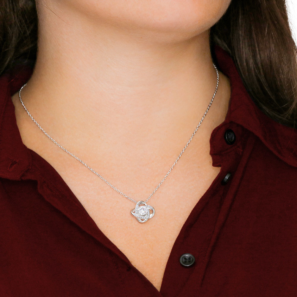 To My Daughter Love Knot Necklace