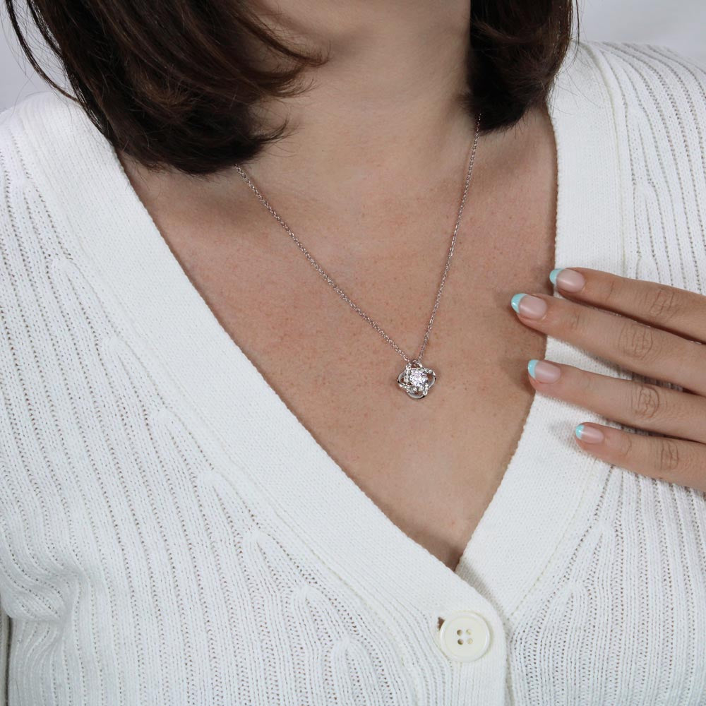 To My Daughter Love Knot Necklace