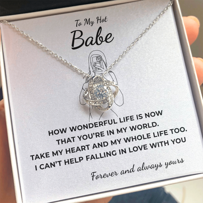 To My Hot Babe Love Knot Necklace