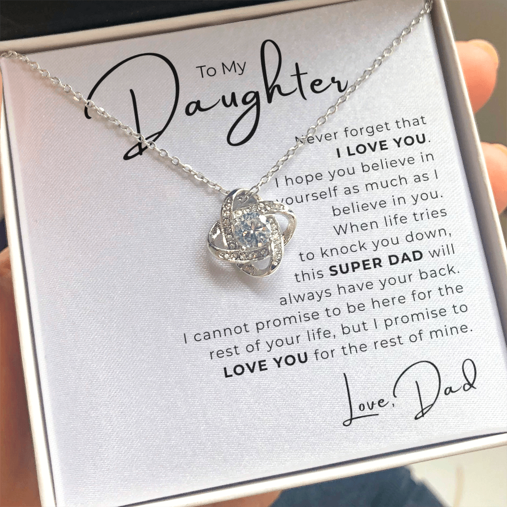 To My Daughter Love Knot Necklace