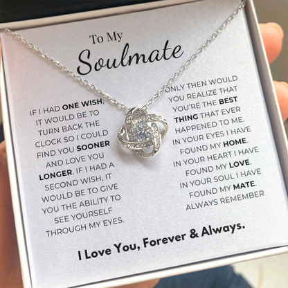 To My Soulmate Love Knot Necklace