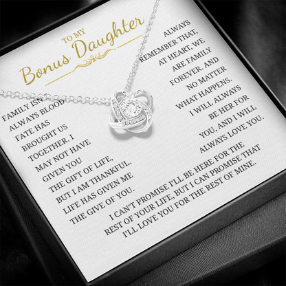 To My Daughter Love Knot Necklace