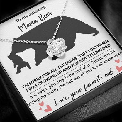 Mama Bear Love Knot Necklace