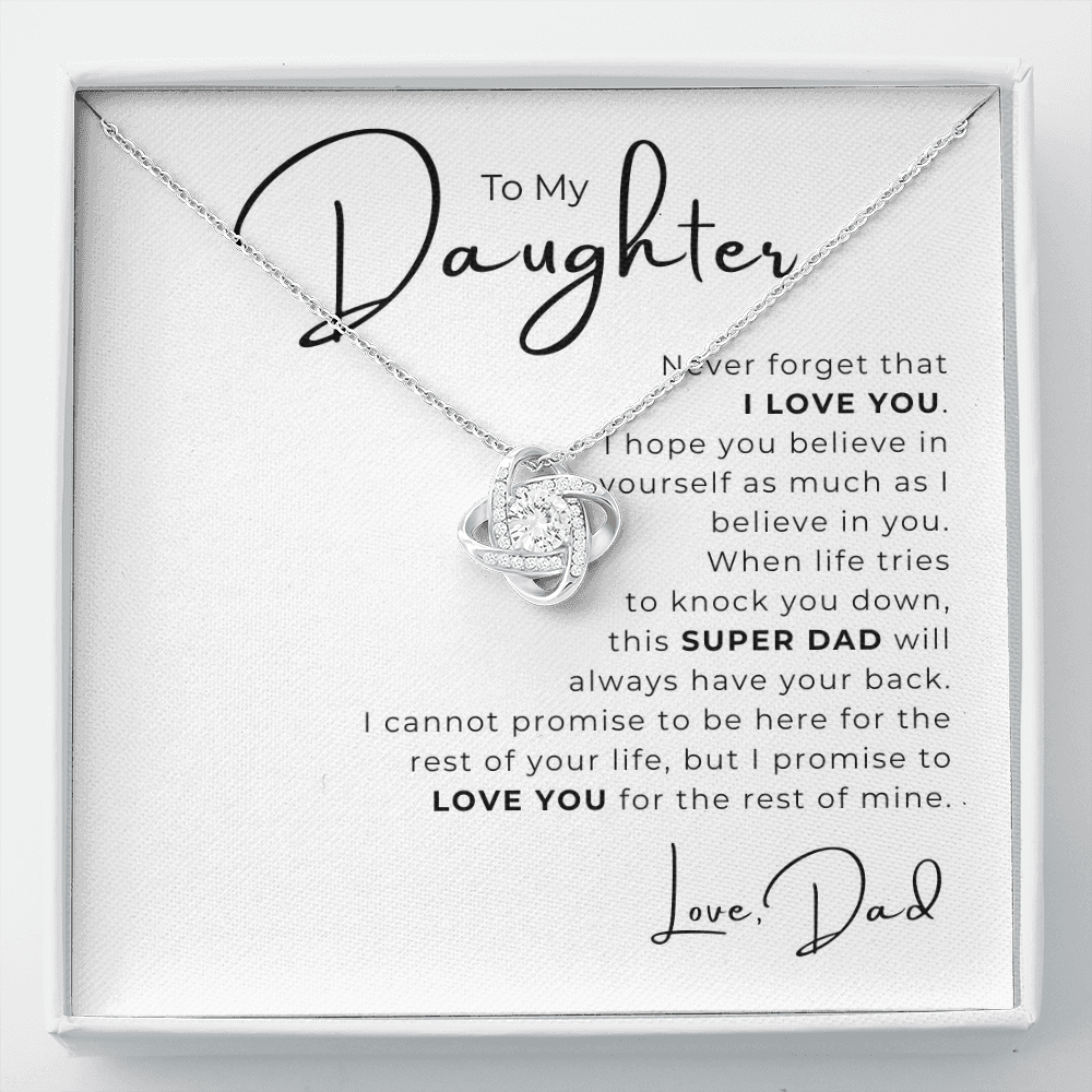 To My Daughter Love Knot Necklace