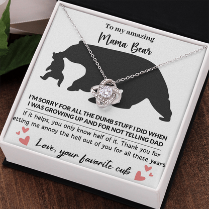 Mama Bear Love Knot Necklace