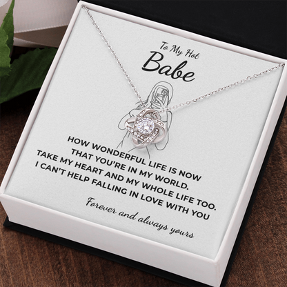 To My Hot Babe Love Knot Necklace