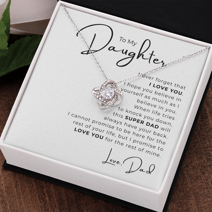 To My Daughter Love Knot Necklace