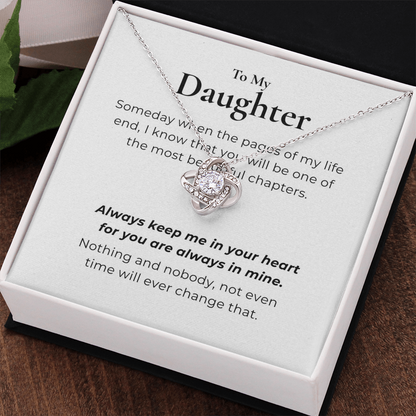 To My Daughter Love Knot Necklace