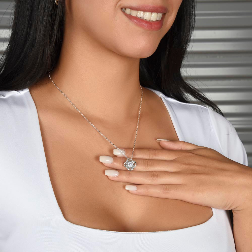 To My Daughter Love Knot Necklace
