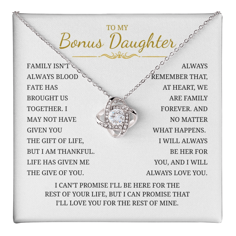 To My Daughter Love Knot Necklace