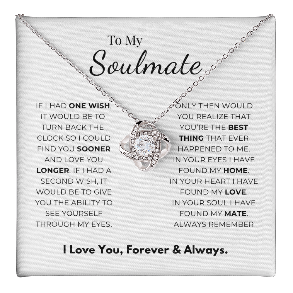 To My Soulmate Love Knot Necklace