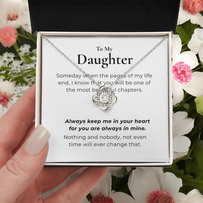 To My Daughter Love Knot Necklace