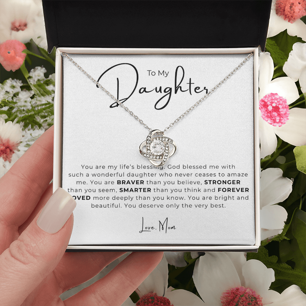 To My Daughter Love Knot Necklace