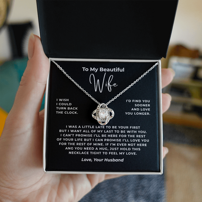 To My Beautiful Wife Interlocking Hearts Necklace