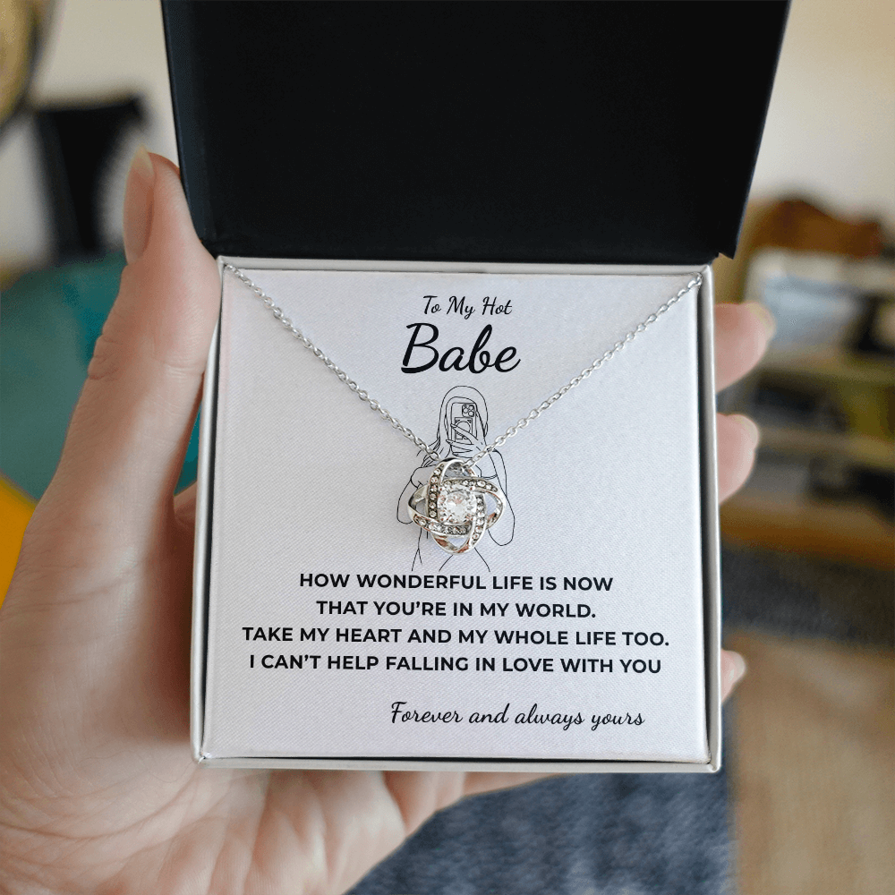 To My Hot Babe Love Knot Necklace