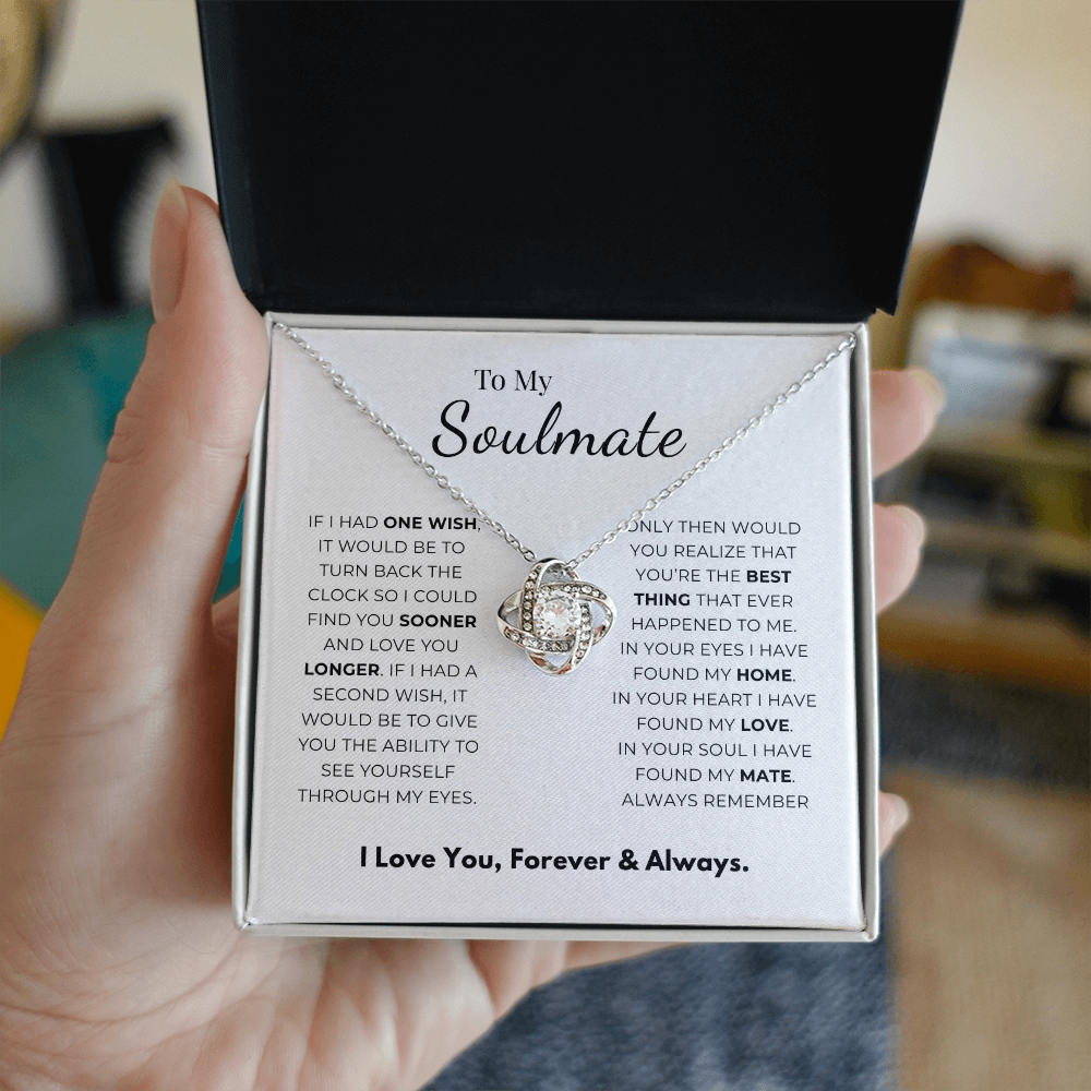 To My Soulmate Love Knot Necklace