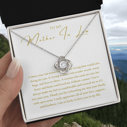 To My Mother In Law Wife Interlocking Hearts Necklace