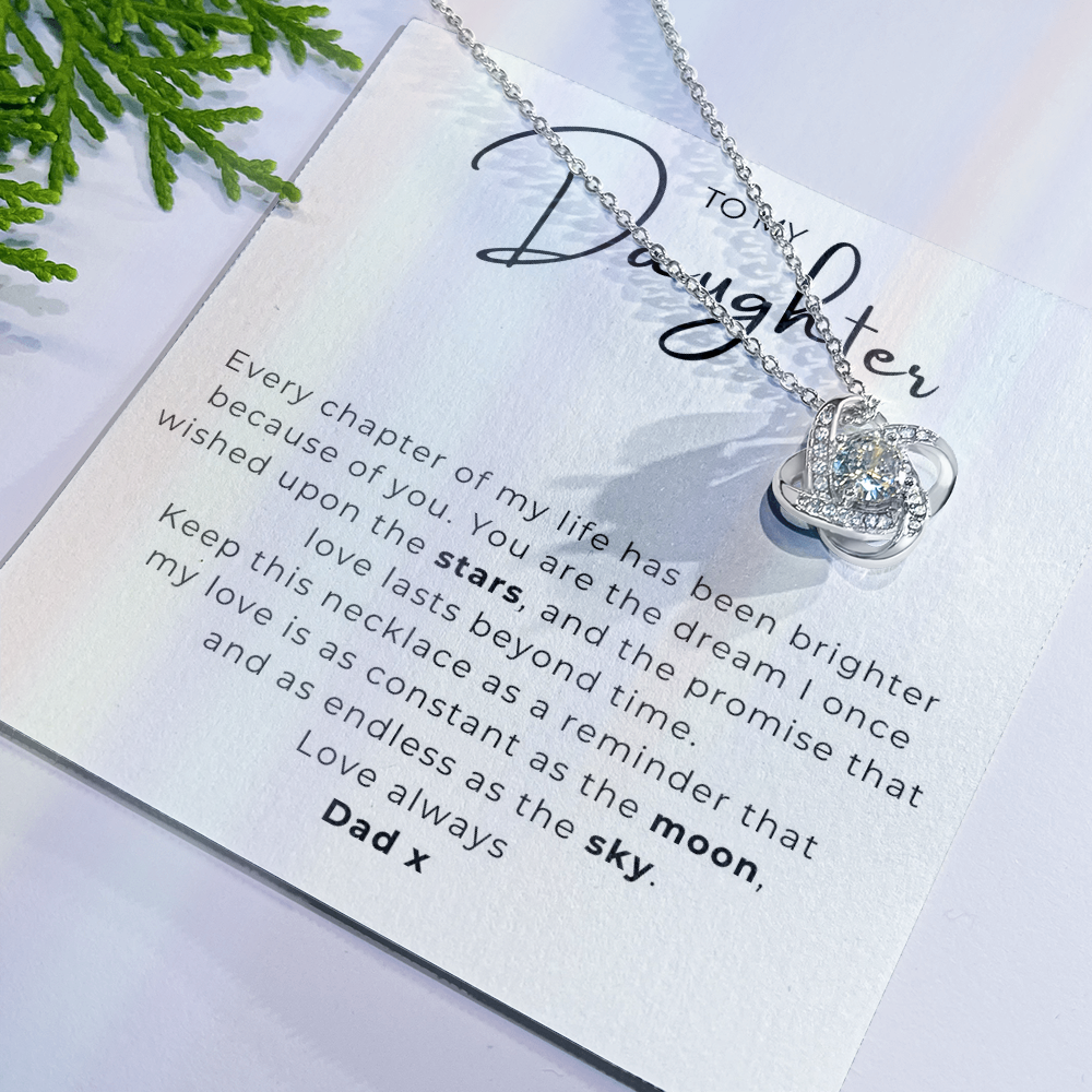 To My Daughter Love Knot Necklace