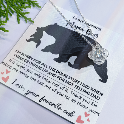 Mama Bear Love Knot Necklace