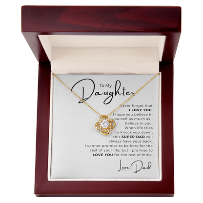 To My Daughter Love Knot Necklace