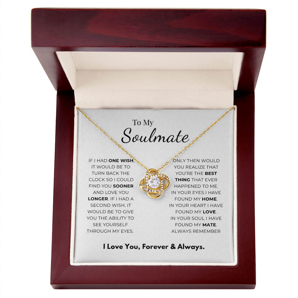 To My Soulmate Love Knot Necklace