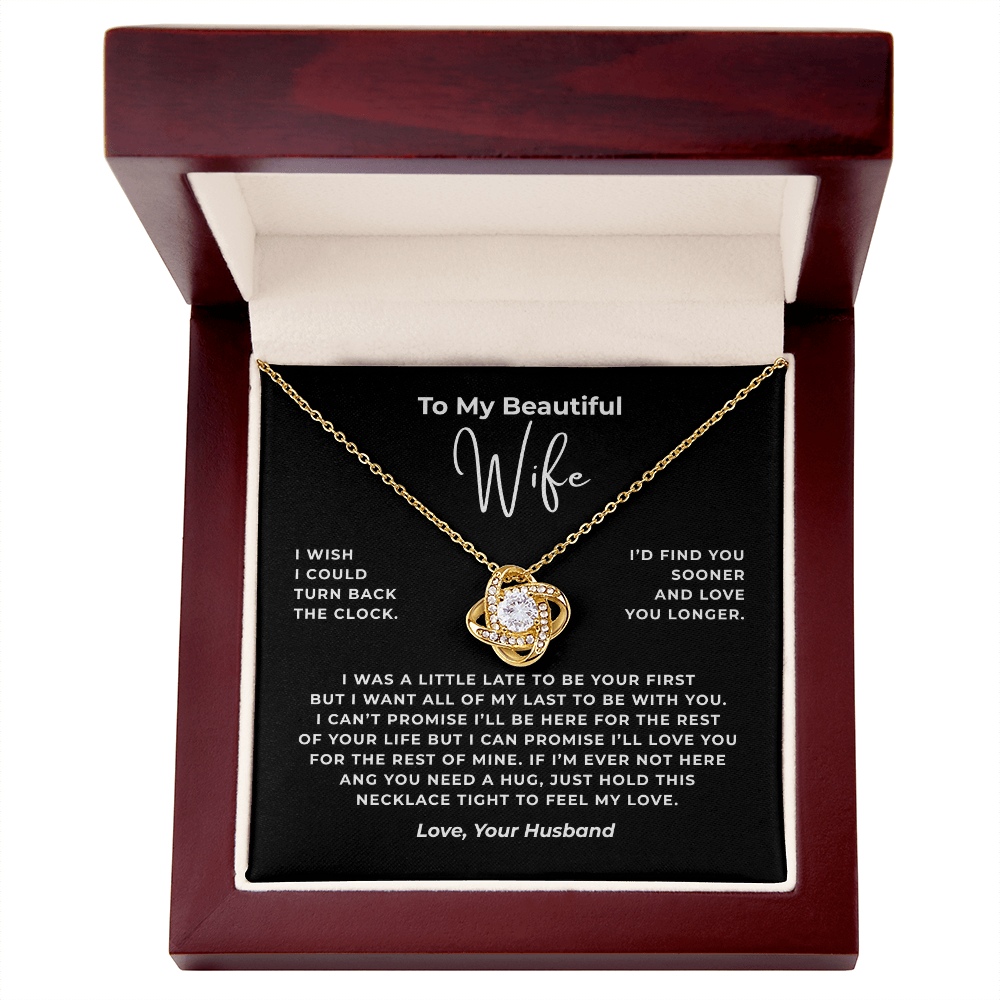 To My Beautiful Wife Interlocking Hearts Necklace