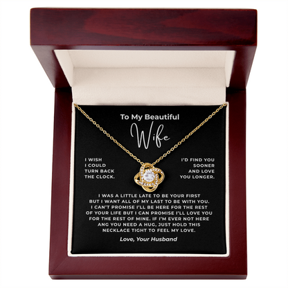 To My Beautiful Wife Interlocking Hearts Necklace