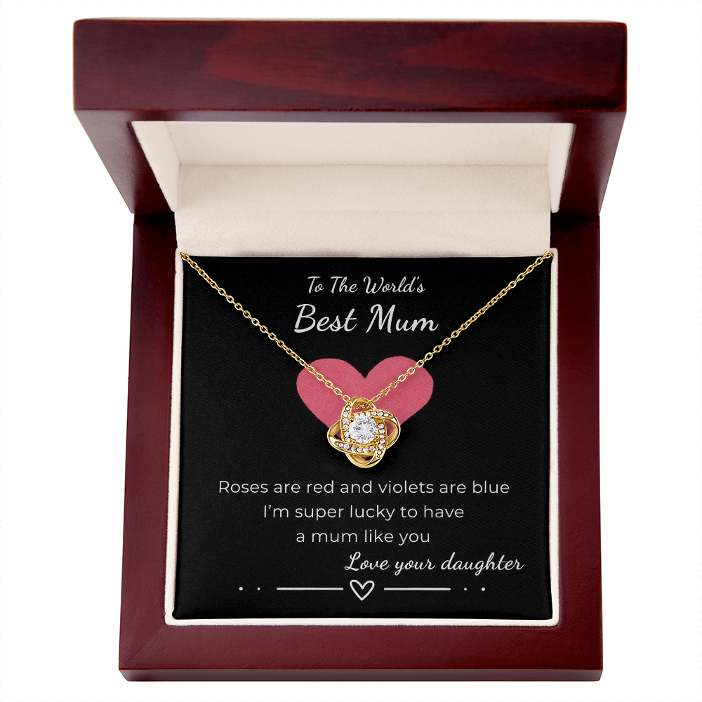To The World's Best Mom Love Knot Necklace