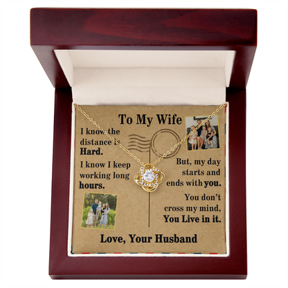 To My Wife Love Knot Necklace