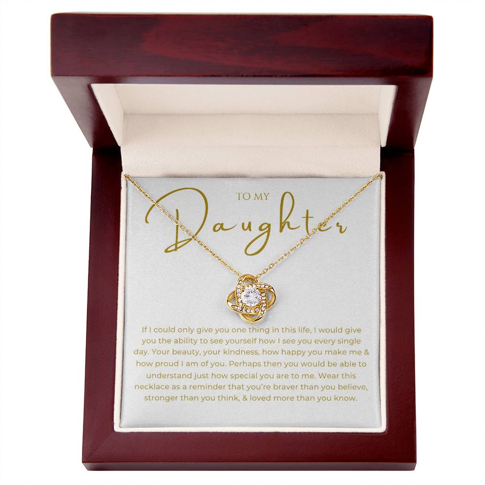 To My Daughter Interlocking Hearts Necklace