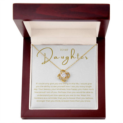 To My Daughter Interlocking Hearts Necklace