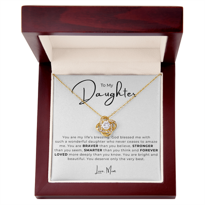 To My Daughter Love Knot Necklace